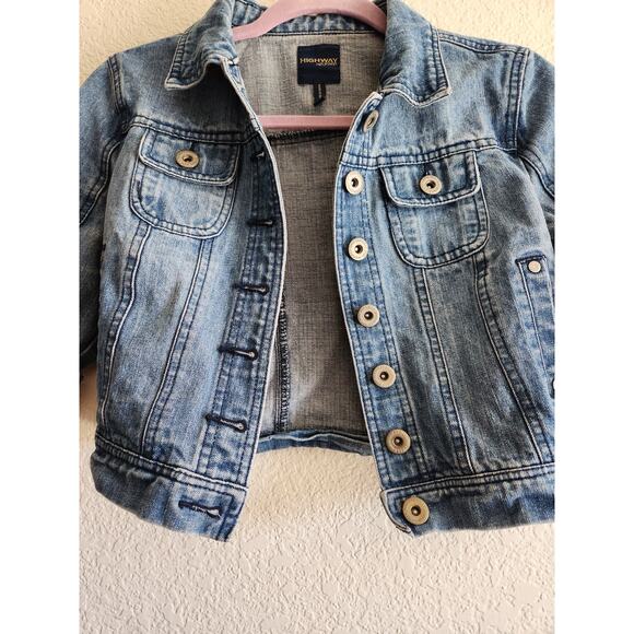 Girls Mini Denim Crop Jacket M - Picture 6 of 6